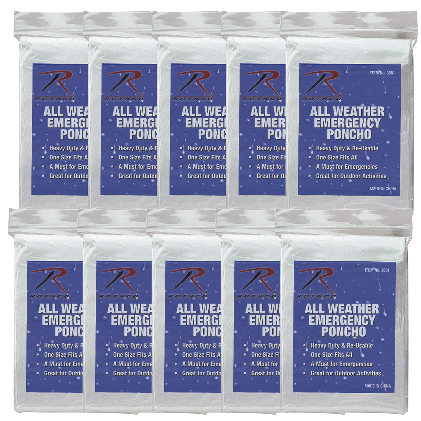 Emergency Poncho Bundle - 10 Pack